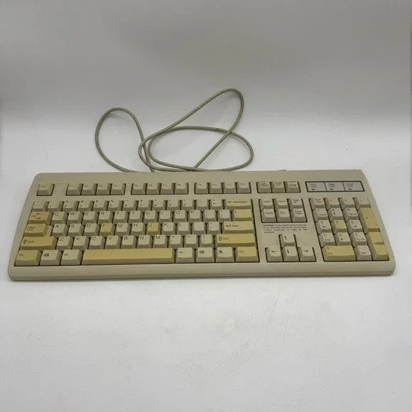 NMB Keyboard RT2258TW Vintage Beige 5-Pin DIN Mechanical Feel Windows 98