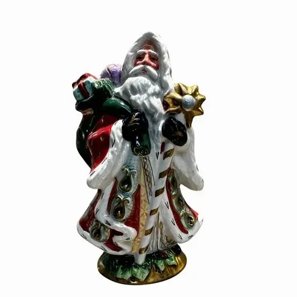 Fitz and Floyd Vintage Holiday Classics Florentine Santa Claus 5