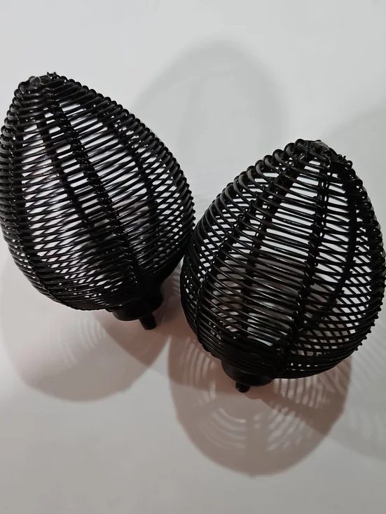 Pottery Barn Hand-Made Black/Bronze Wire Finials NWOT