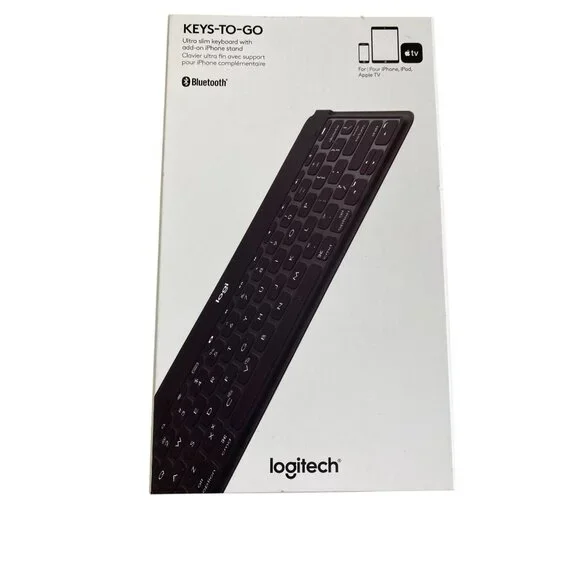 NEW Logitech Keys-To-Go Ultra Slim Bluetooth Keyboard For iPhone/iPad/Apple TV