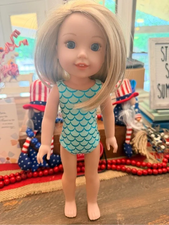 American Girl WellieWishers Camille Doll 14.5” doll blonde hair blue eyes EUC 🥰