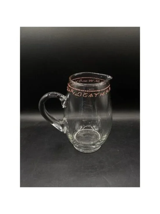 Cowboy Poetry Gathering Western Brands Large Iced Tea Glass Pitcher 8.25”