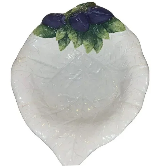 Bassano Decorato Armano Made in Italy Ceramic Fig Leaf Serving Bowl 1280/32x25