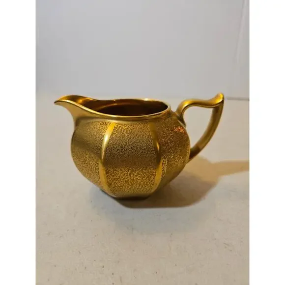 Vintage Gold Painted Porcelain Bavaria Bavarian Creamer