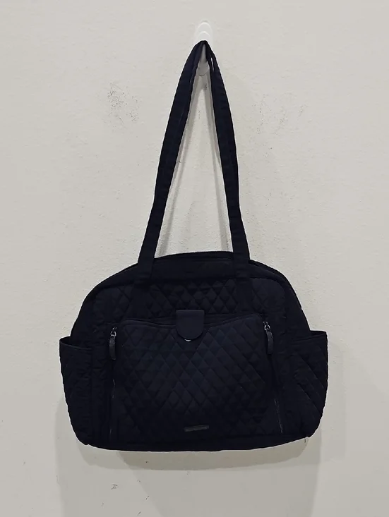 Vera Bradley Black Quilted On the Stroll Tote Bag Diaper Bag