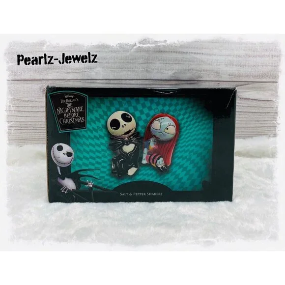 Disney NBC Nightmare Before Christmas Jack Sally Salt & Pepper Shakers NEW