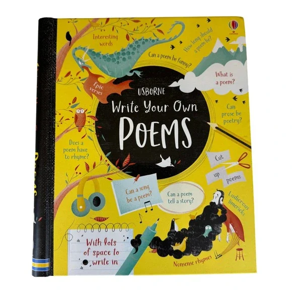 Usborne Write Your Own Poems Activity Book Hardcover Spiral Bound 9780794547783