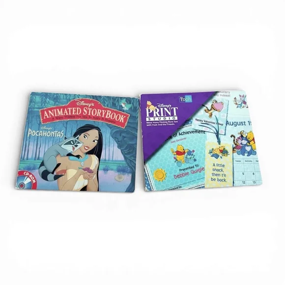 Disneys Animated Storybook Pocahontas & Winnie the Pooh Print Studio CD-ROM lot