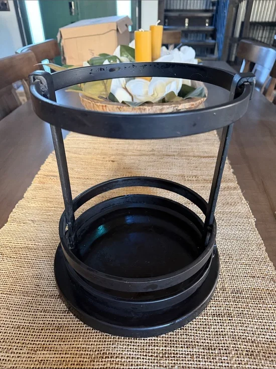 Pottery barn Black Metal Candle/Decor Holder - NO GLASS
