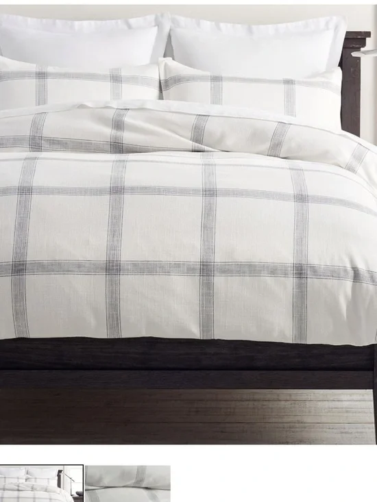 NWT Pottery Barn Windowpane king duvet cover❤️❤️❤️❤️