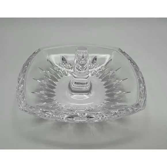 Vera Wang by Wedgwood Duchesse Crystal Ring Holder Trinket Dish 4” Square