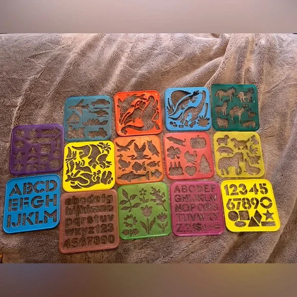Tupperware stencils from the 80’s. 14 various designs.