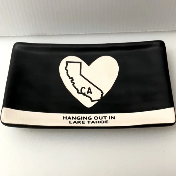 DEMDACO Trinket Tray “Hanging Out in Lake Tahoe” California State Black Cream