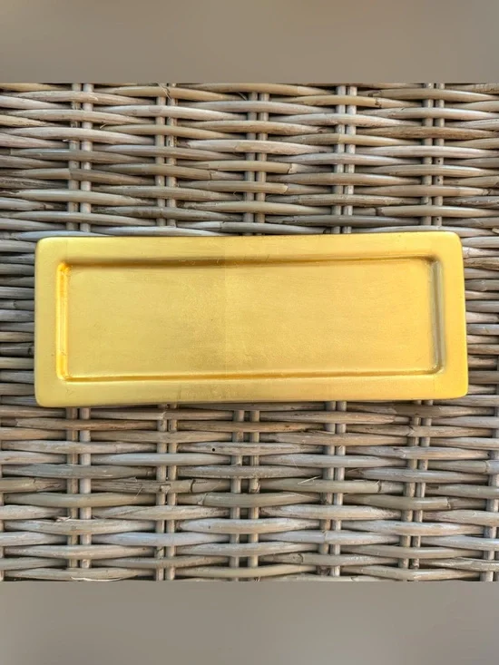 Pottery Barn Porcelain Gold Candle, Decor, or Jewelry Tray