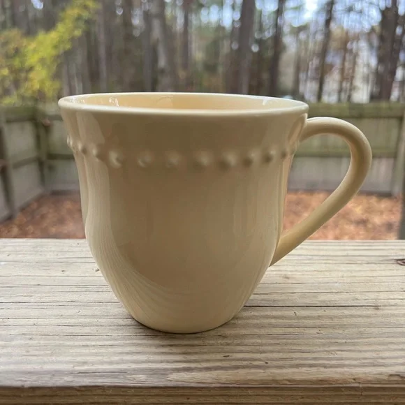 Pottery Barn Emma Pale Yellow Ceramic Mug