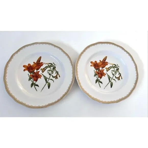 Set of 2 Biltmore For Your Home Crochet Flowers Plates Pattern Discontinued