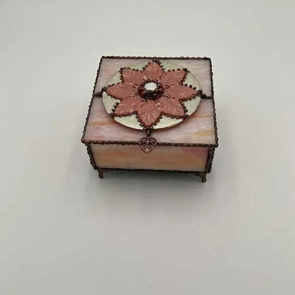 HANDCRAFTED Stained Glass Jewelry Box Keepsake Box