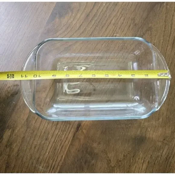 Vintage Clear Glass Loaf‎ Pan 6x9 Inch 1 Quart Baking Dish Made in USA