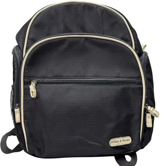 Willow & Woves Back Pack Changing Station Diaper‎ Bag Dark Gray pre- Owned