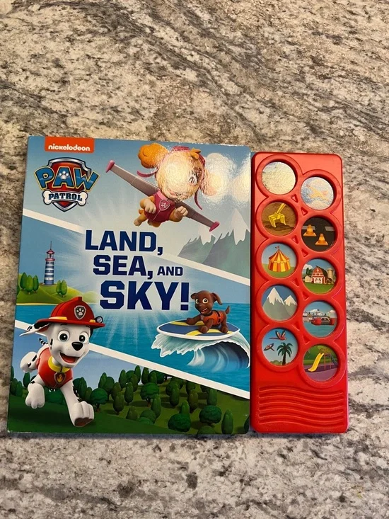 Nickelodeon Paw Patrol Land, Sea, and Sky Sound Hard Back Book *Call out*