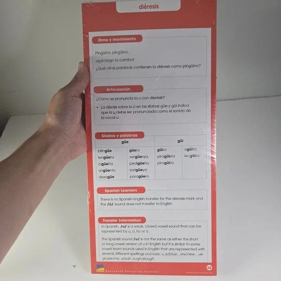Benchmark Education Company Spanish Language Learning Flashcards  Vowel Sounds