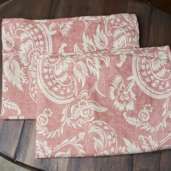 Pottery Barn ALESSANDRA Terra Cotta Linen Blend Pillow Shams Set of 2