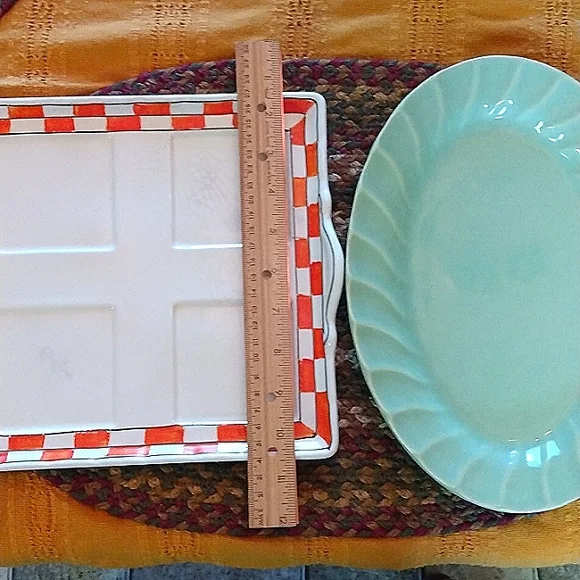 2 FOR $15 BUNDLE SALE! Home Vin. Mid Century Dishes Serveware Green & orange set