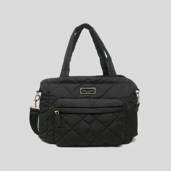 MARC JACOBS Marc Jacobs Black Quilted Nylon Medium Weekender Black Diaper Bag