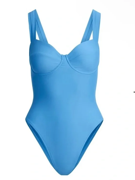 Skims Signature Underwire in Tide Blue One-Piece Swimsuit size M