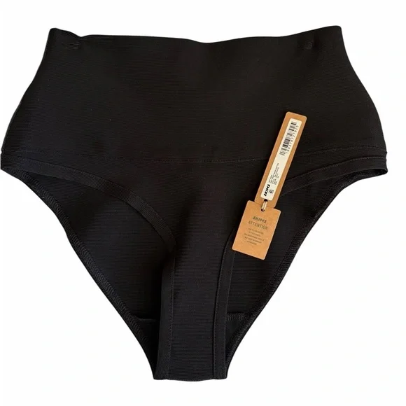 SKIMS Knit Swim High Waist Bikini Bottom – Onyx (XS)