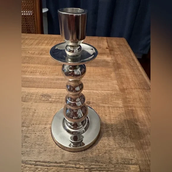 NWT Pottery Barn Candle Holder Set (2) - Silver