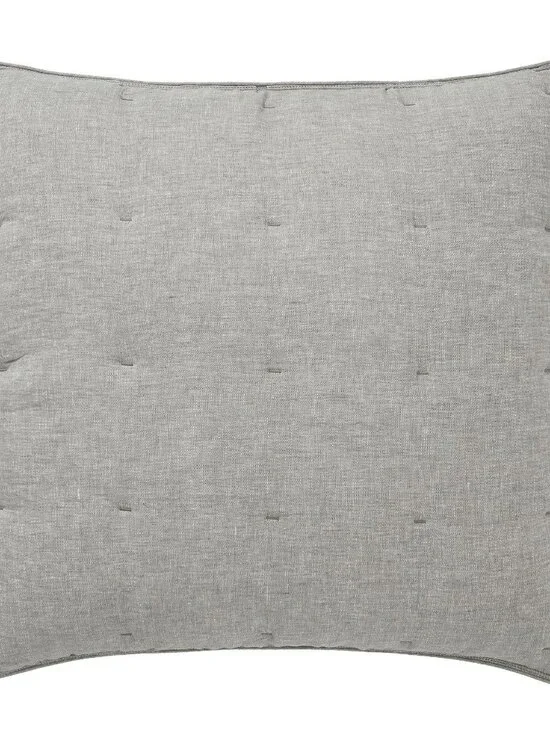 Pottery Barn Belgian Flax Linen Pillow Sham Covers Euro Flagstone Gray NEW NWT