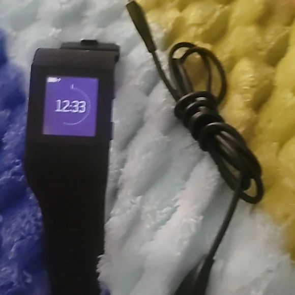 Fitbit Surge FB501 Fitness Superwatch Tracker Silver Black Band Heart Rate‎ GPS