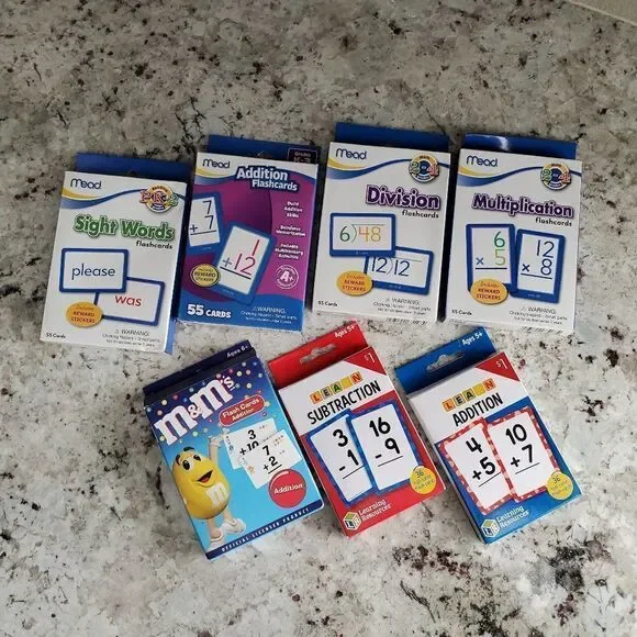 Add, subtract, multiply, divide, words flashcards