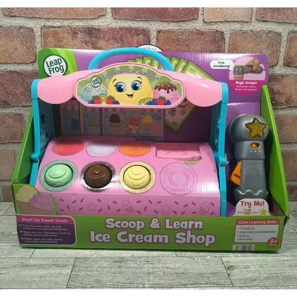 Leap Frog Scoop & Learn Ice Cream Shop with Cones Popsicles Scoops 27 Pieces NIB