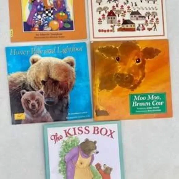 Lot of 5 kids books, colorful illustrations large format hardcover