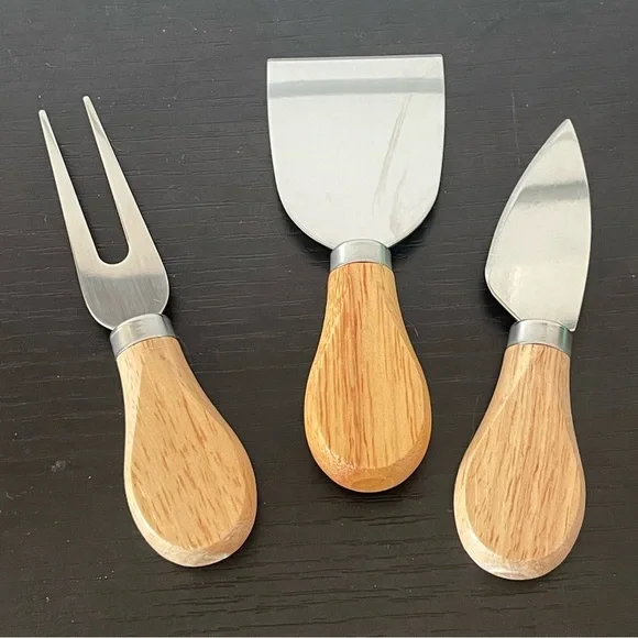 $10 SALE Wood Handle Cheese Knife Set Snacking Board Accessories Serving Utensil