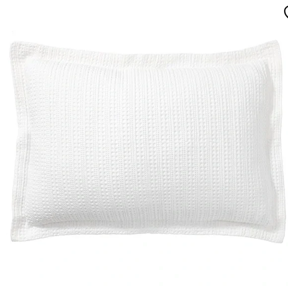 Pottery Barn Honeycomb Cotton Standard Sham in White