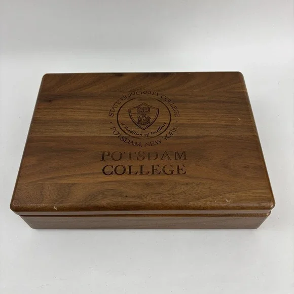 Potsdam College Walnut Wood Box Jewelry The State University Of New York