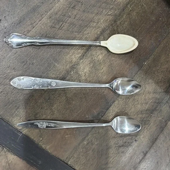 Lot of 3 Stainless Steel Baby Spoons