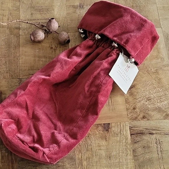 Pottery Barn velvet wine bag