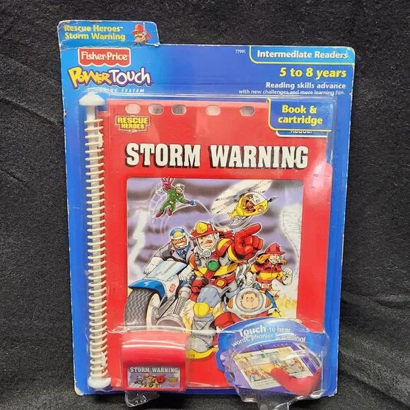 2003 Fisher Price PowerTouch Rescue Heroes STORM WARNING Book & Cartridge NEW