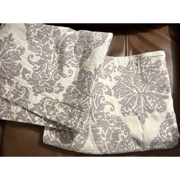 Baby and Child‎ RH Restoration Hardware Set of 2 damask gray cream euro shams