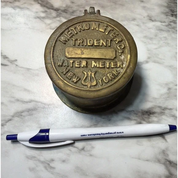 COOLEST EVER TRINKET BOX‎ WATER METER  SOLID BRASS 3