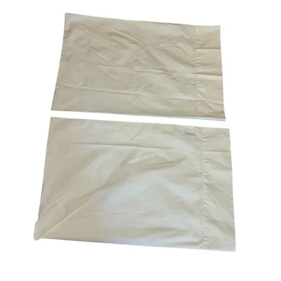 Restoration Hardware Cream Italian Vintage Washed Standard Pillowcase Set of 2