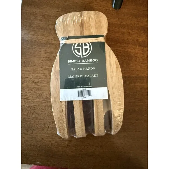 Simply Bamboo Brown Salad Hands‎ for Salad Mixing and Serving Sealed