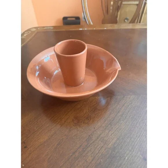 The Chicken Chimney Ceramic Orange Pottery  Beer Can Chicken Ovenware