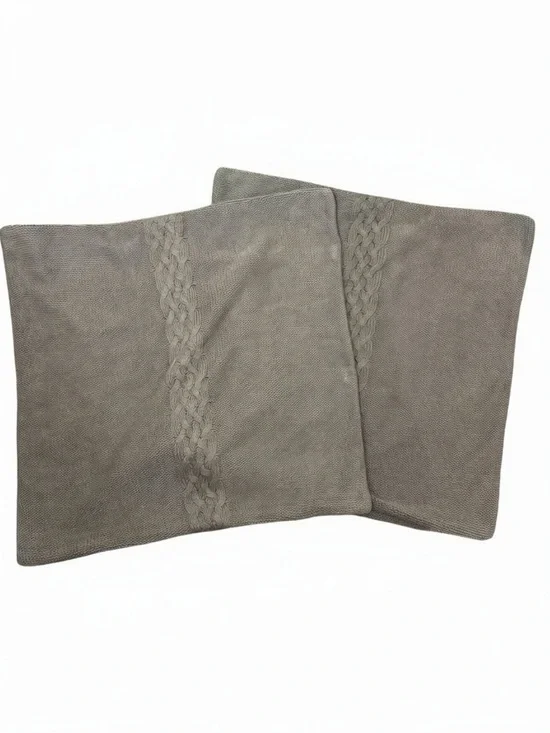 Restoration Hardware Linen Cable Knit Pillow Covers set of 2 25”X26”