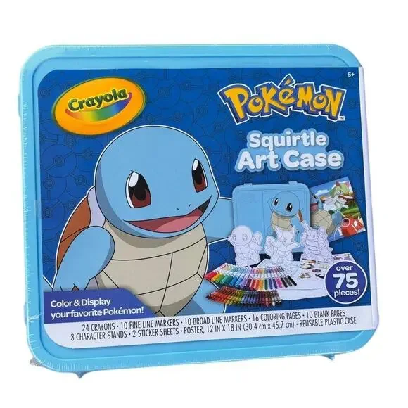Pokemon Crayola Create & Color Coloring Art Case Squirtle, Child, 75 Pieces