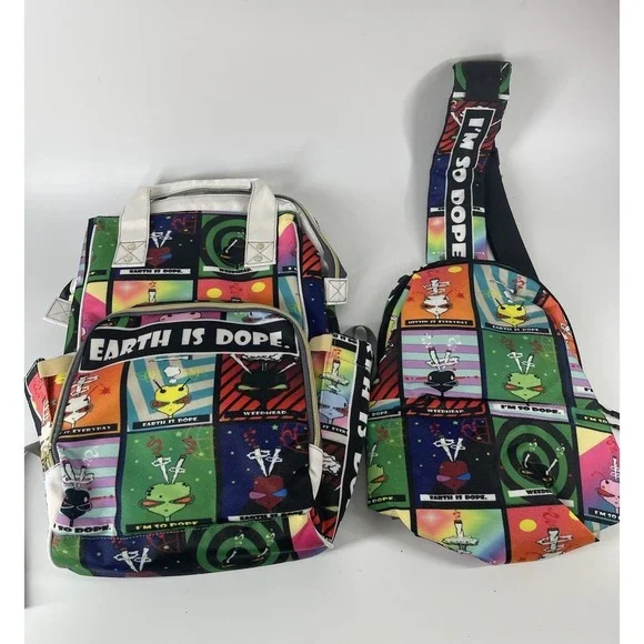 Weedhead Earth Is Dope Diaper Bag Backpack & Sling Bag Set Rare NWOT USA